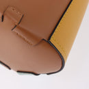 LOEWE Hand Bag Leather 2way KEN PRICE Yellow Silver Auth 190054SM-19