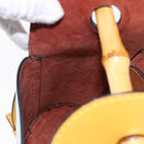 LOEWE Hand Bag Leather 2way KEN PRICE Yellow Silver Auth 190054SM-23