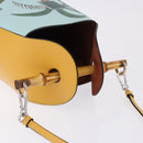 LOEWE Hand Bag Leather 2way KEN PRICE Yellow Silver Auth 190054SM-6
