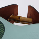 LOEWE Hand Bag Leather 2way KEN PRICE Yellow Silver Auth 190054SM-14