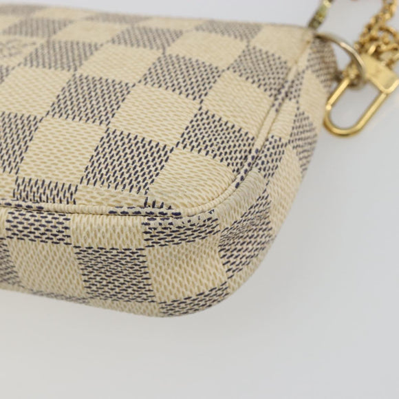 LOUIS VUITTON Damier Azur Mini Pochette Accessoires Pouch N63005 LV Auth 190056
