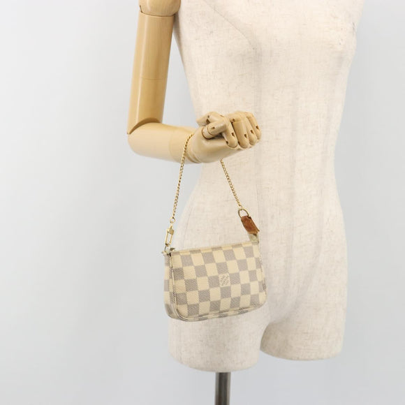 LOUIS VUITTON Damier Azur Mini Pochette Accessoires Pouch N63005 LV Auth 190056