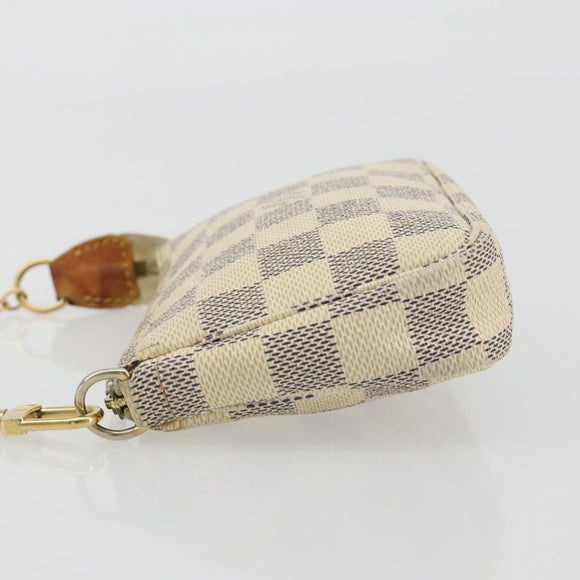 LOUIS VUITTON Damier Azur Mini Pochette Accessoires Pouch N63005 LV Auth 190056