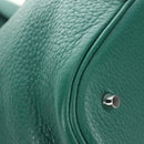 HERMES Picotan Lock GM Hand Bag Taurillon Clemence Green Silver Auth 190070SAM-9