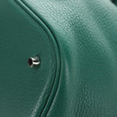 HERMES Picotan Lock GM Hand Bag Taurillon Clemence Green Silver Auth 190070SAM-14