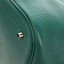 HERMES Picotan Lock GM Hand Bag Taurillon Clemence Green Silver Auth 190070SAM-16