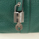 HERMES Picotan Lock GM Hand Bag Taurillon Clemence Green Silver Auth 190070SAM-18