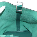 HERMES Picotan Lock GM Hand Bag Taurillon Clemence Green Silver Auth 190070SAM-21