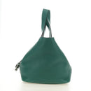 HERMES Picotan Lock GM Hand Bag Taurillon Clemence Green Silver Auth 190070SAM-3