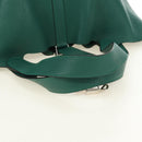 HERMES Picotan Lock GM Hand Bag Taurillon Clemence Green Silver Auth 190070SAM-7