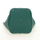 HERMES Picotan Lock GM Hand Bag Taurillon Clemence Green Silver Auth 190070SAM-5