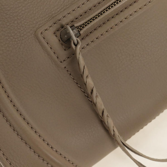 CELINE Luggage Small Square Phantom Hand Bag Leather Beige Auth 190074M