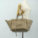 CELINE Luggage Small Square Phantom Hand Bag Leather Beige Auth 190074M-28