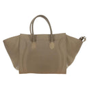 CELINE Luggage Small Square Phantom Hand Bag Leather Beige Auth 190074M-2
