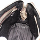 PRADA Hand Bag Patent Leather Beige Silver Auth 190075A-21