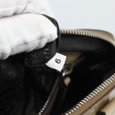 PRADA Hand Bag Patent Leather Beige Silver Auth 190075A-12