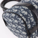 Christian Dior Trotter Canvas Hand Bag PVC Navy Gold Auth 190076SAV-12