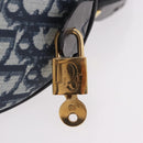 Christian Dior Trotter Canvas Hand Bag PVC Navy Gold Auth 190076SAV-14