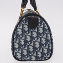 Christian Dior Trotter Canvas Hand Bag PVC Navy Gold Auth 190076SAV-4