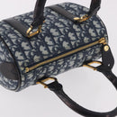 Christian Dior Trotter Canvas Hand Bag PVC Navy Gold Auth 190076SAV-6