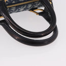 Christian Dior Trotter Canvas Hand Bag PVC Navy Gold Auth 190076SAV-7
