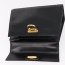 Salvatore Ferragamo Gancini Hand Bag Leather 2way Black Gold Auth 190078-15