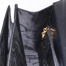 Salvatore Ferragamo Gancini Hand Bag Leather 2way Black Gold Auth 190078-19