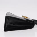 Salvatore Ferragamo Gancini Hand Bag Leather 2way Black Gold Auth 190078-4