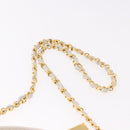 CHANEL Double Turn Lock Matelasse Chain Bag Lamb Skin White CC Auth 190079SAV-16