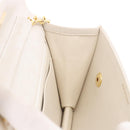 CHANEL Double Turn Lock Matelasse Chain Bag Lamb Skin White CC Auth 190079SAV-29