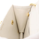 CHANEL Double Turn Lock Matelasse Chain Bag Lamb Skin White CC Auth 190079SAV-30