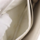 CHANEL Double Turn Lock Matelasse Chain Bag Lamb Skin White CC Auth 190079SAV-32