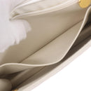 CHANEL Double Turn Lock Matelasse Chain Bag Lamb Skin White CC Auth 190079SAV-33