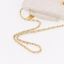 CHANEL Double Turn Lock Matelasse Chain Bag Lamb Skin White CC Auth 190079SAV-7