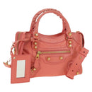 BALENCIAGA Giant Mini City Hand Bag Leather 2way Pink Gold 309544 Auth 190081SAM-1