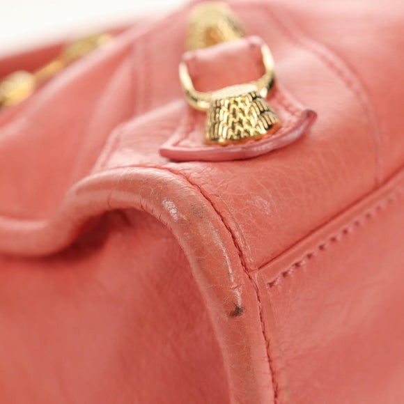 BALENCIAGA Giant Mini City Hand Bag Leather 2way Pink Gold 309544 Auth 190081SAM
