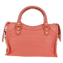 BALENCIAGA Giant Mini City Hand Bag Leather 2way Pink Gold 309544 Auth 190081SAM-2