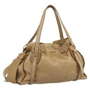 Miu Miu Hand Bag Leather Beige Gold Auth 190085SAM-1