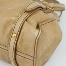 Miu Miu Hand Bag Leather Beige Gold Auth 190085SAM-10