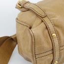Miu Miu Hand Bag Leather Beige Gold Auth 190085SAM-11