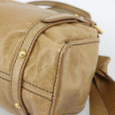 Miu Miu Hand Bag Leather Beige Gold Auth 190085SAM-12