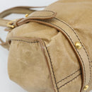 Miu Miu Hand Bag Leather Beige Gold Auth 190085SAM-13