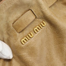 Miu Miu Hand Bag Leather Beige Gold Auth 190085SAM-15