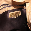Miu Miu Hand Bag Leather Beige Gold Auth 190085SAM-17