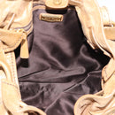 Miu Miu Hand Bag Leather Beige Gold Auth 190085SAM-18