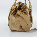 Miu Miu Hand Bag Leather Beige Gold Auth 190085SAM-4