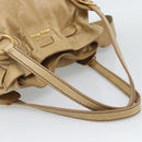 Miu Miu Hand Bag Leather Beige Gold Auth 190085SAM-7