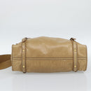 Miu Miu Hand Bag Leather Beige Gold Auth 190085SAM-9