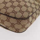 GUCCI GG Canvas Sherry Line Hand Bag Beige Silver 145811 Auth 190086V-15