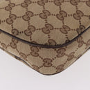 GUCCI GG Canvas Sherry Line Hand Bag Beige Silver 145811 Auth 190086V-16